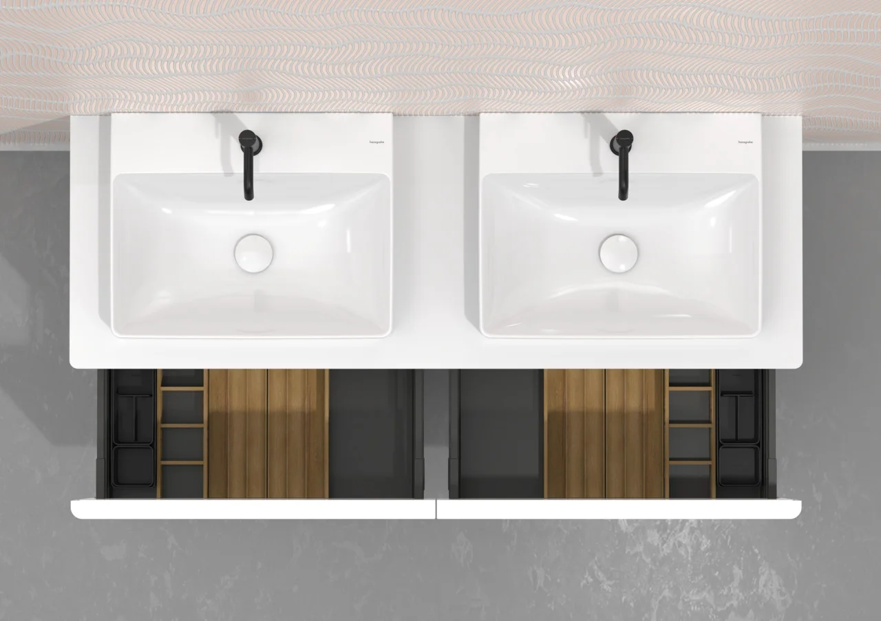Hansgrohe IntraStoris Schubkasteninneinteilung Modul, Eiche Natur, 140x340 mm, Massivholz, Lack matt Hansgrohe IntraStoris Schubkasteninneinteilung Modul, Eiche Natur, 140x340 mm, Massivholz, Lack matt