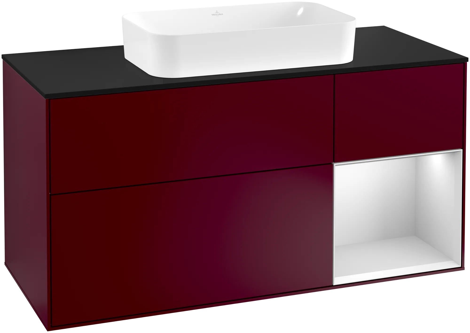 Villeroy & Boch Waschbeckenunterschrank Finion G30, 1200x603x501mm, mit Beleuchtung, 3 Auszüge