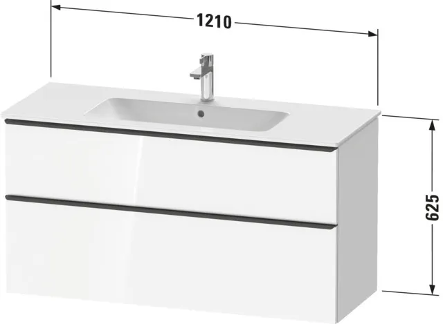 Duravit Waschtischunterschrank wandhängend „D-Neo“ 121 × 62,5 × 46,2 cm in Eiche Marmoriert