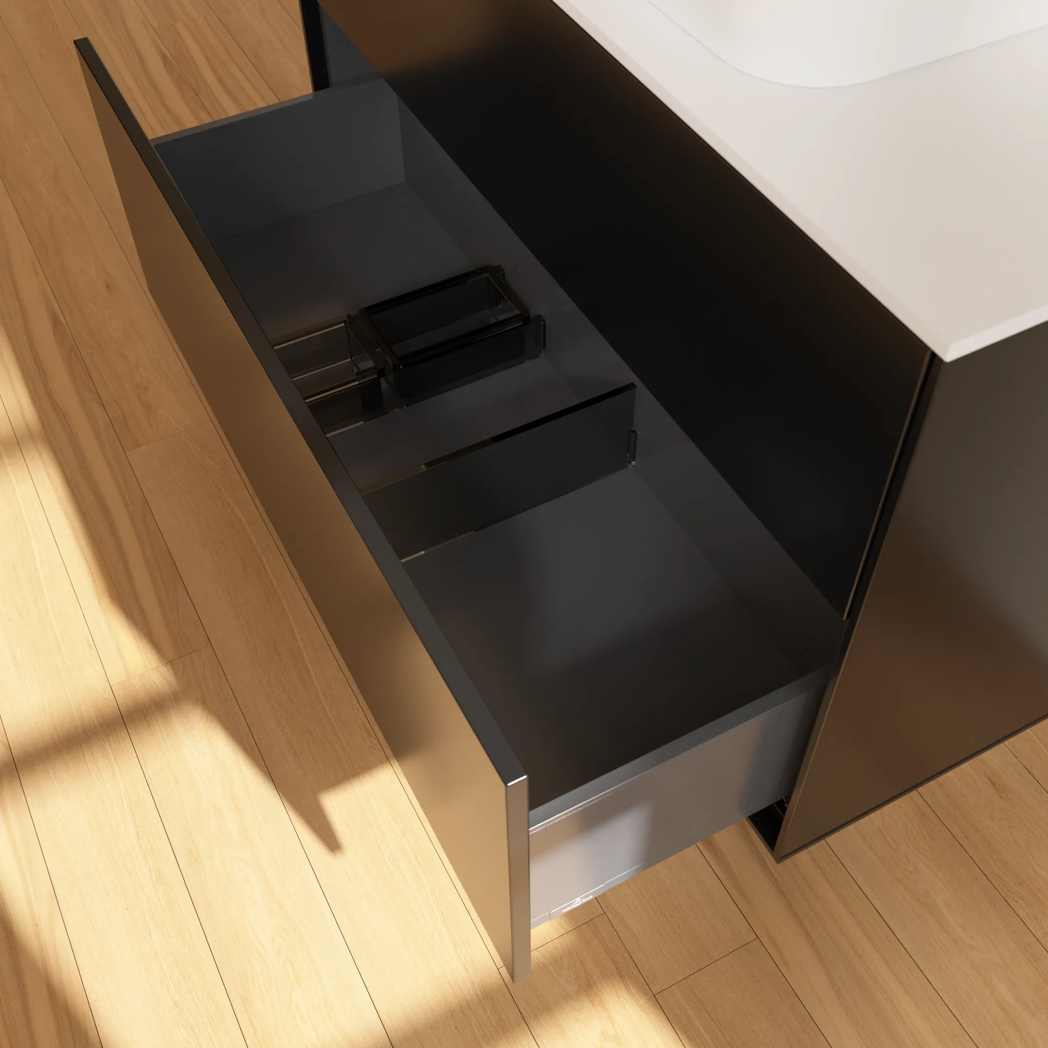 Villeroy & Boch Waschbeckenunterschrank Finion F10, 1000x603x501 mm, Black Matt Lacquer, mit SoftClosing und Push-to-open Funktion Villeroy & Boch Waschbeckenunterschrank Finion F10, 1000x603x501 mm, Black Matt Lacquer, mit SoftClosing und Push-to-open Funktion