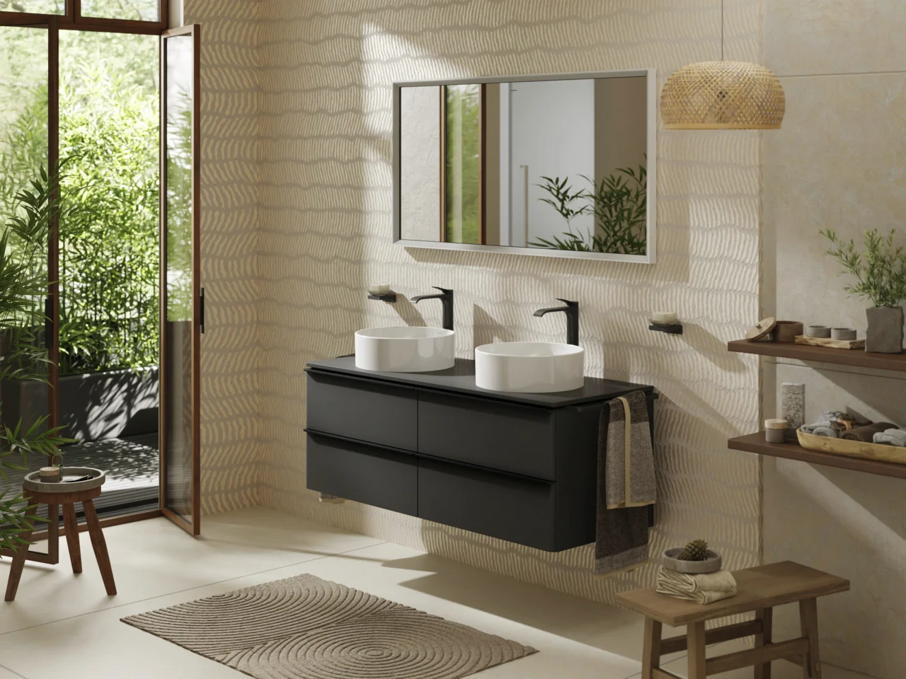 Hansgrohe Xarita E Spiegel 1400/700/50 mm, Mattweiß, LED-Beleuchtung mit Infrarotsensor, stufenlos dimmbar, AntiFog, Wandmontage Hansgrohe Xarita E Spiegel 1400/700/50 mm, Mattweiß, LED-Beleuchtung mit Infrarotsensor, stufenlos dimmbar, AntiFog, Wandmontage