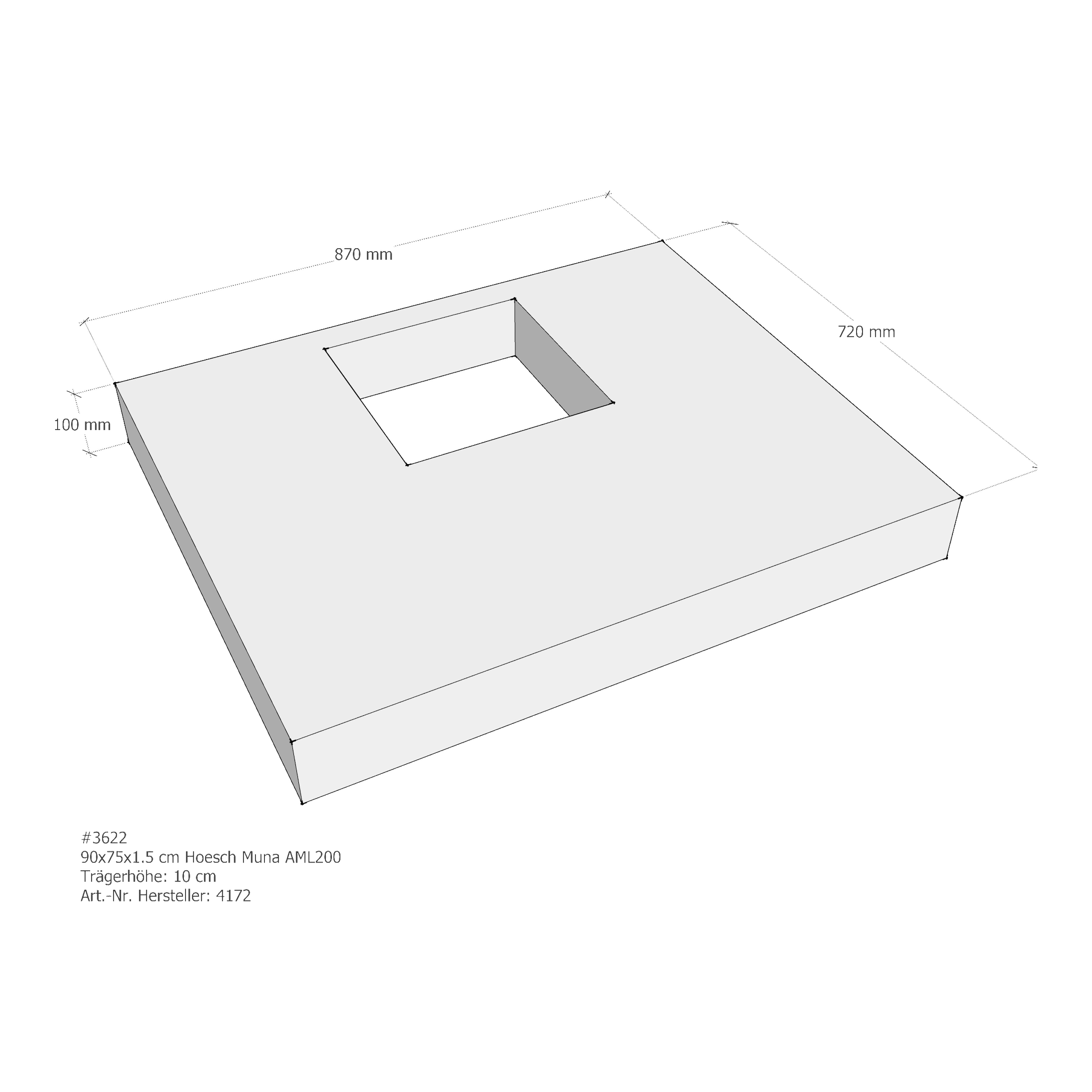 Duschwannenträger für Hoesch Muna 90 × 75 × 1,5 cm Breite: 75 cm / Länge: 90 cm Duschwannenträger für Hoesch Muna 90 × 75 × 1,5 cm Breite: 75 cm / Länge: 90 cm