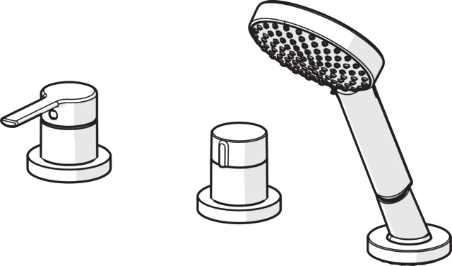 Einhebelmischer Fertigmontageset für Wanne/Brause RONDA 0341 Rosette rund 3-strahlig 72 mm Chrom Einhebelmischer Fertigmontageset für Wanne/Brause RONDA 0341 Rosette rund 3-strahlig 72 mm Chrom