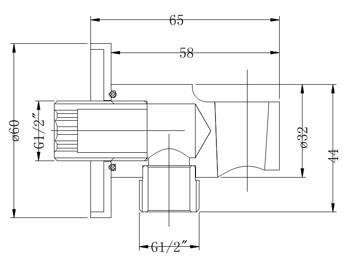 Wandanschlussbogen mit Halter - rund - 1/2″ AG × 1/2″ AG - Rosette - eigensicher - Vollmetall - mattschwarz