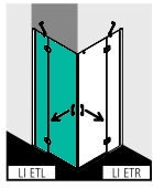 Kermi Duschtür Eckeinstieg 2-teilig (Schwingtüren mit Festfeldern) Halbteil mit Wandprofil links „LIGA“ 200 cm Glas Klar, Profile Schwarz Soft (RAL 9005), Drehtür mit festem Paneel Kermi Duschtür Eckeinstieg 2-teilig (Schwingtüren mit Festfeldern) Halbteil mit Wandprofil links „LIGA“ 200 cm Glas Klar, Profile Schwarz Soft (RAL 9005), Drehtür mit festem Paneel