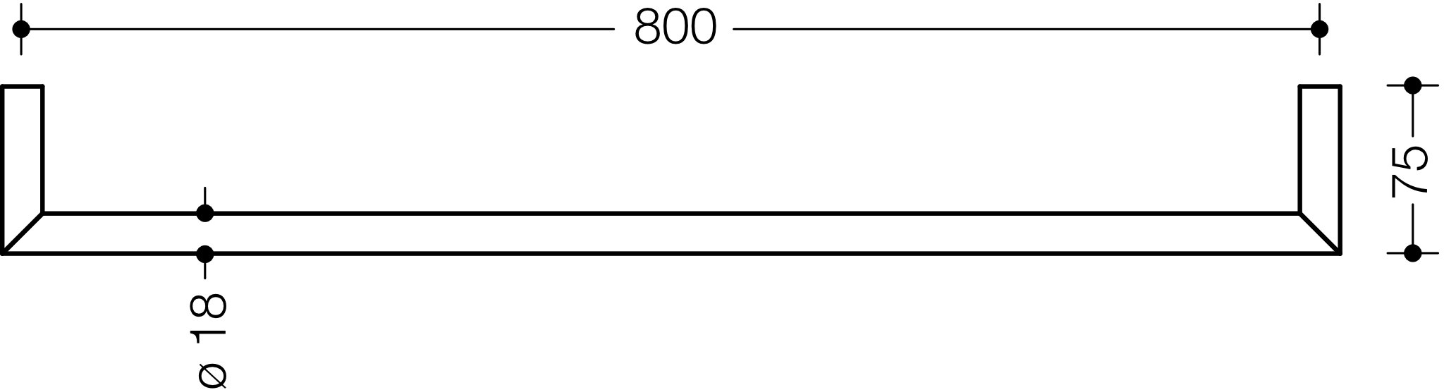 HEWI Handtuchhalter „System 162“ 81,8 cm