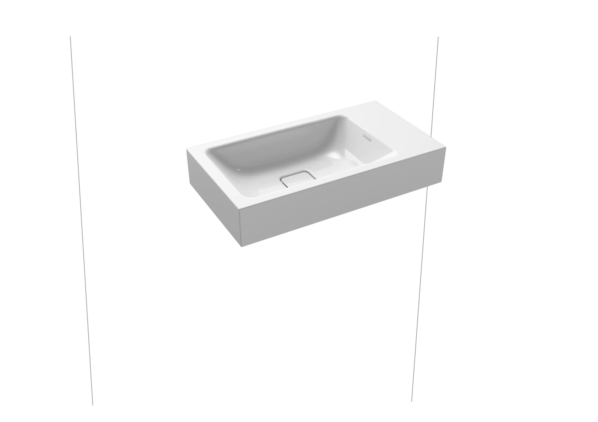 Kaldewei CONO Wand-Handwaschtisch, alpinweiß, 550x300 mm, Perl-Effekt, Antidröhn, ohne Überlauf
