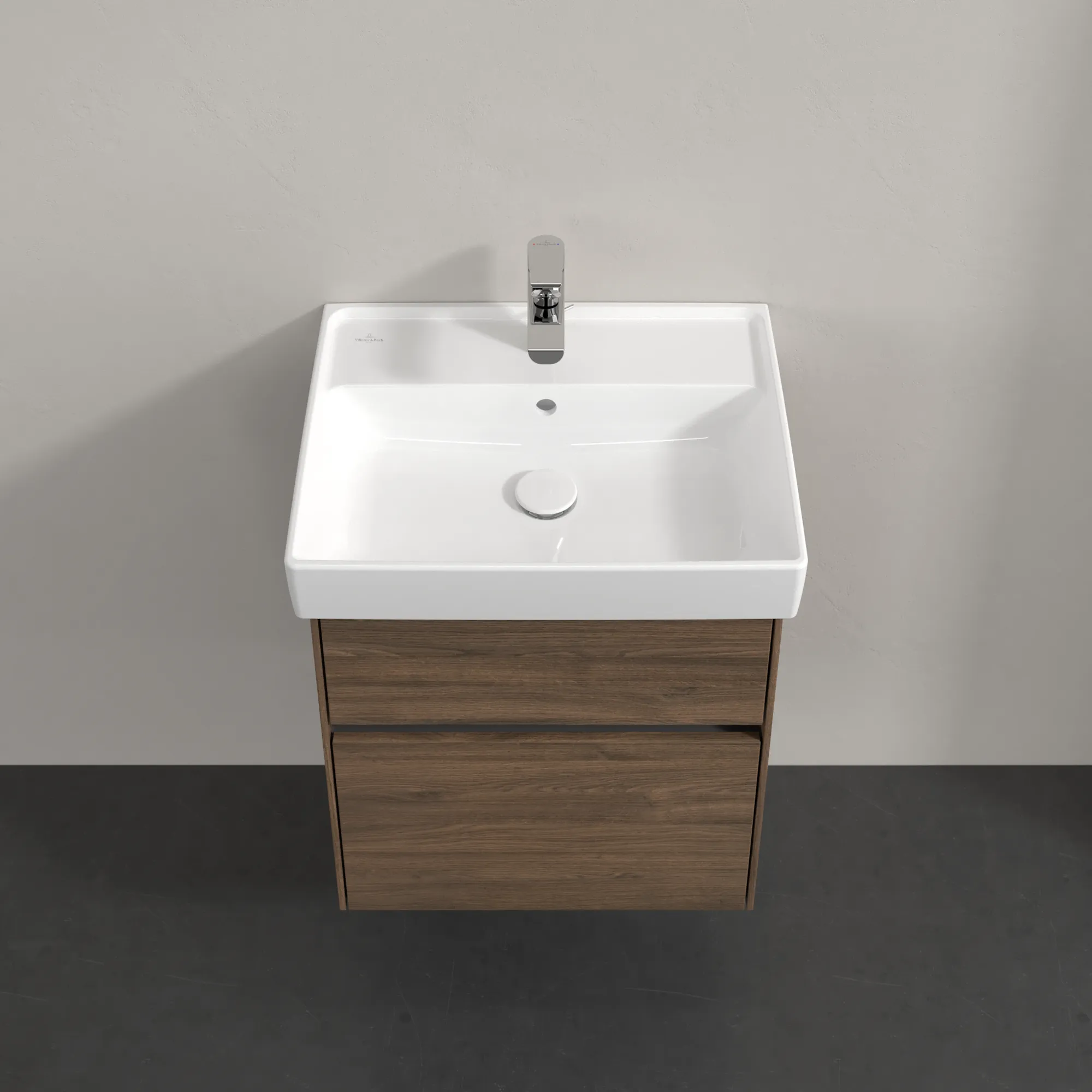 Villeroy & Boch Waschbeckenunterschrank Collaro C00700 Arizona Oak, 510x414 mm, Höhe 546 mm, mit SoftClosing und integrierten Aluminiumgriffen