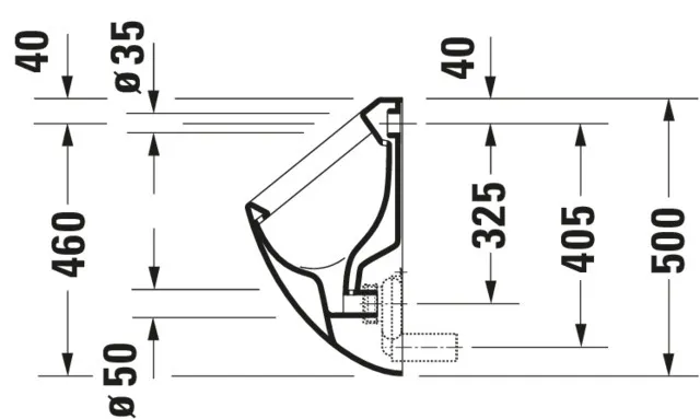 Urinal Fizz, Zulauf von hinten absaugend, ohne Deckel, ohne Fliege, weiß Urinal Fizz, Zulauf von hinten absaugend, ohne Deckel, ohne Fliege, weiß