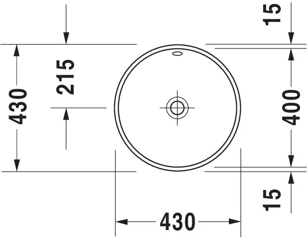 Einbauwaschtisch Architec 400 mm EB v.u.,m.ÜL,o.HLB,u.glasiert,weiß