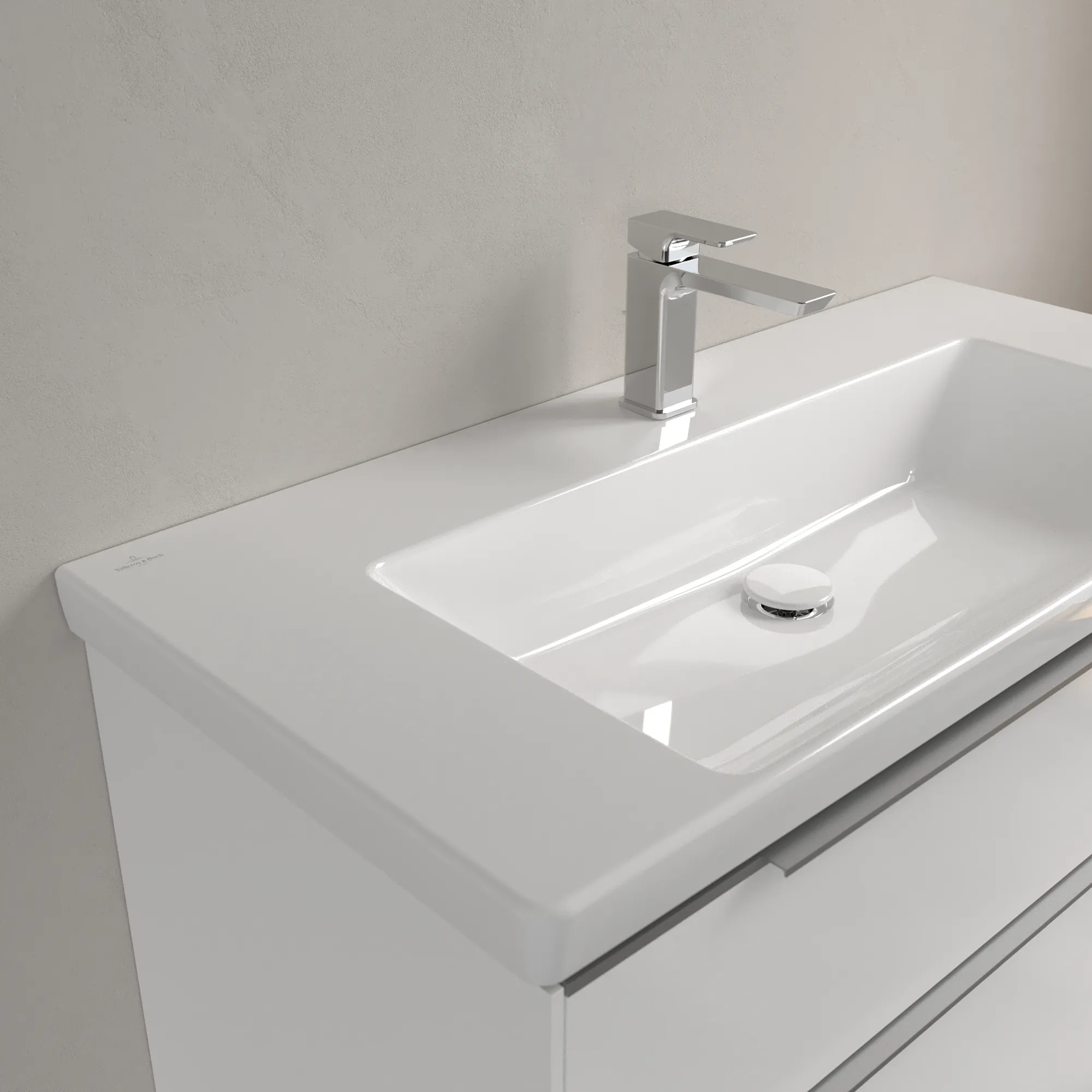 Villeroy & Boch Wandwaschtisch aus TitanCeram „Subway 3.0“ 1000 × 470 × 165 mm in Weiß Alpin, mit CeramicPlus Villeroy & Boch Wandwaschtisch aus TitanCeram „Subway 3.0“ 1000 × 470 × 165 mm in Weiß Alpin, mit CeramicPlus