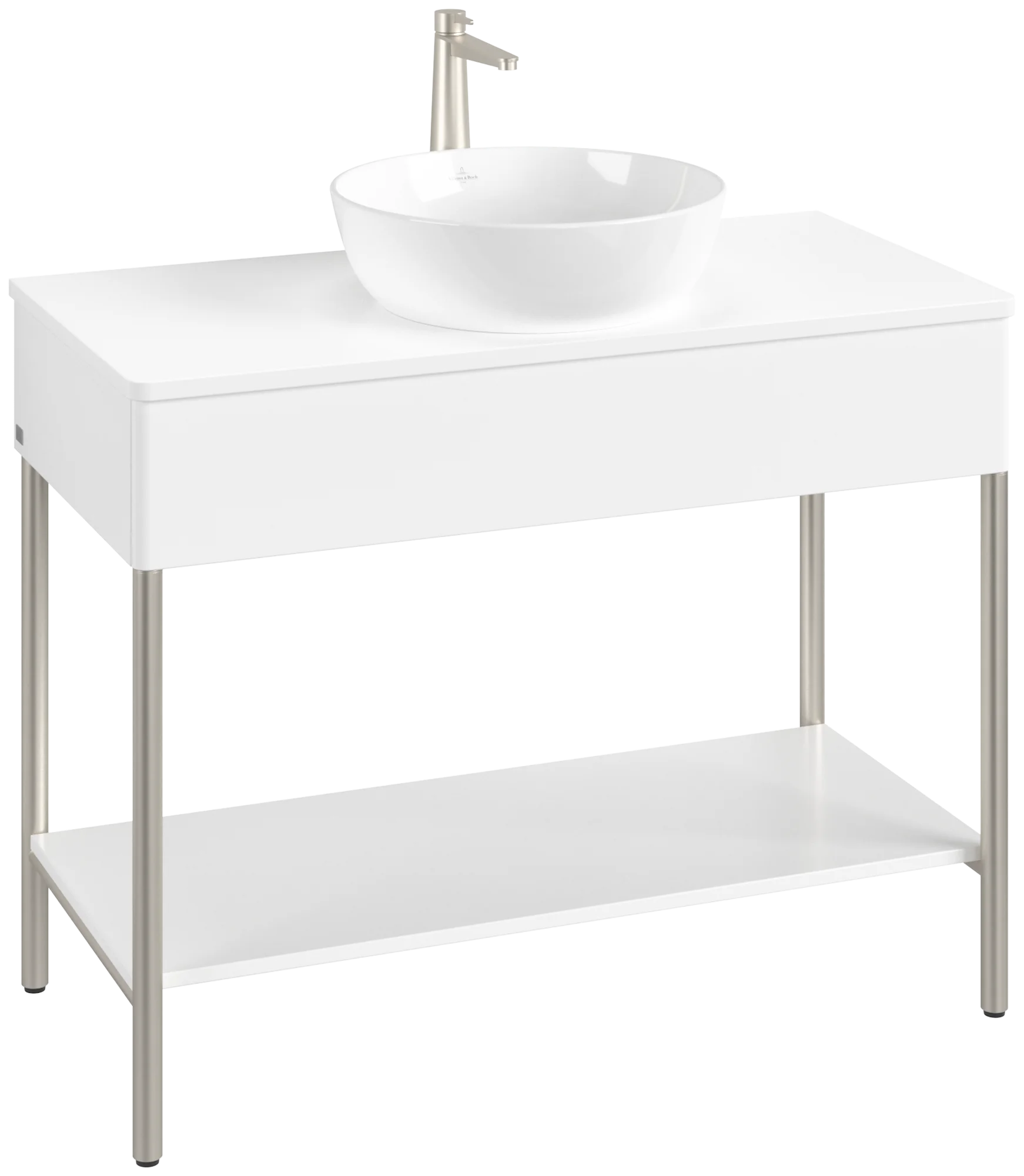 Villeroy & Boch Waschbeckenunterschrank Artis L64050MT, Eckig White Matt Lacquer, 1000x782x500mm, mit Metallgestell, Beleuchtung, Push-to-open Funktion Villeroy & Boch Waschbeckenunterschrank Artis L64050MT, Eckig White Matt Lacquer, 1000x782x500mm, mit Metallgestell, Beleuchtung, Push-to-open Funktion