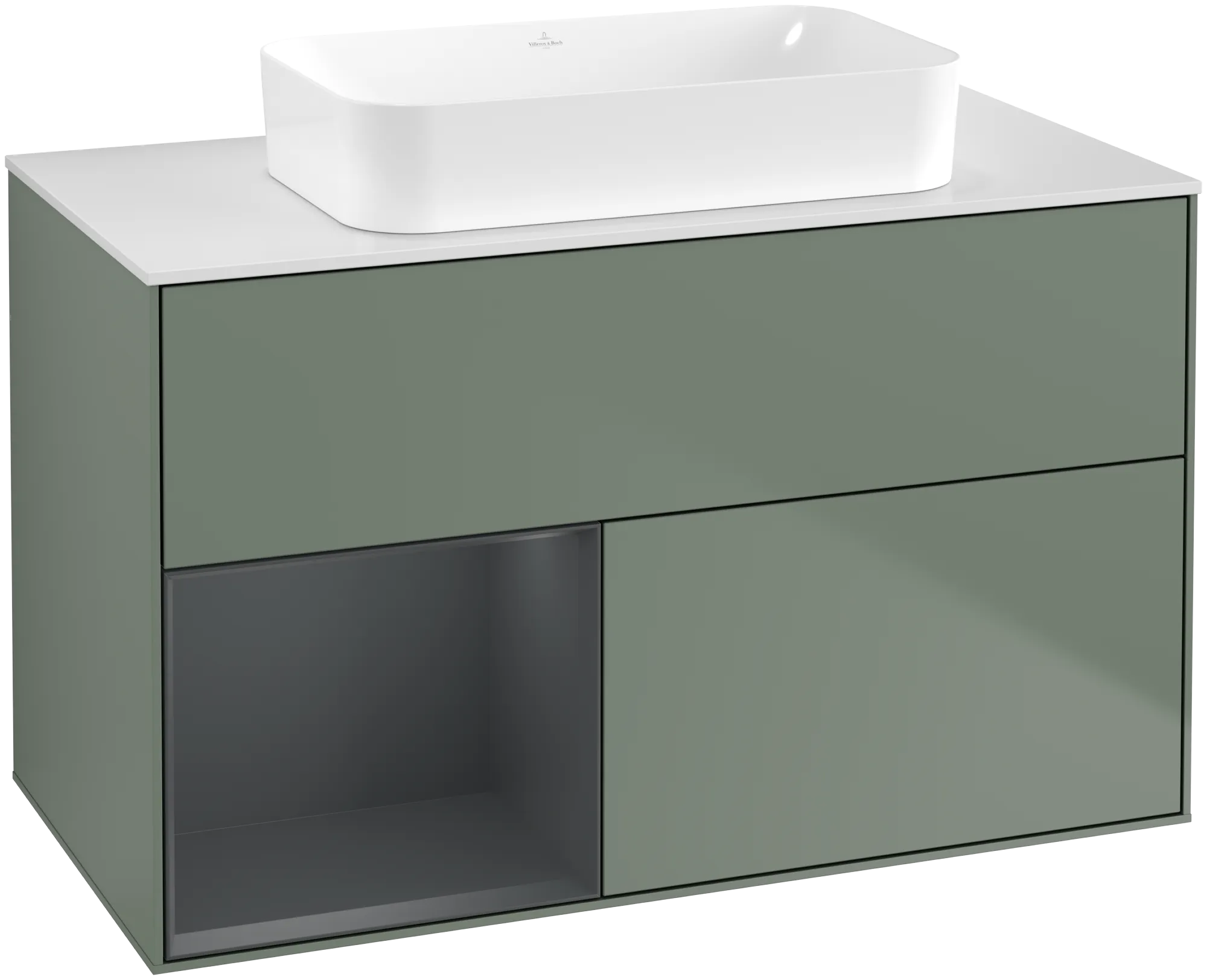 Villeroy & Boch Finion Waschbeckenunterschrank G65, 1000x603x501mm, Olive Matt Lacquer