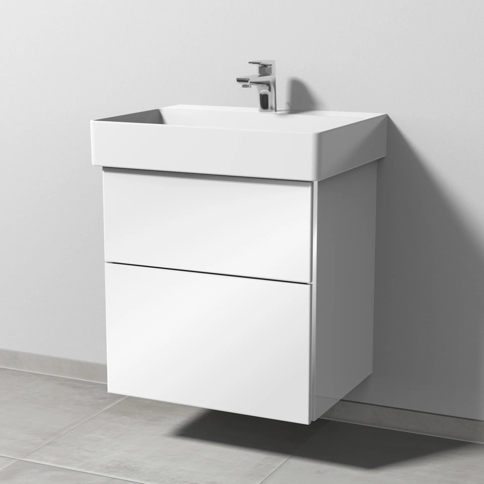 Sanipa Waschtischunterschrank „3way“ 550 × 588 × 447 mm in Weiß (glanz)