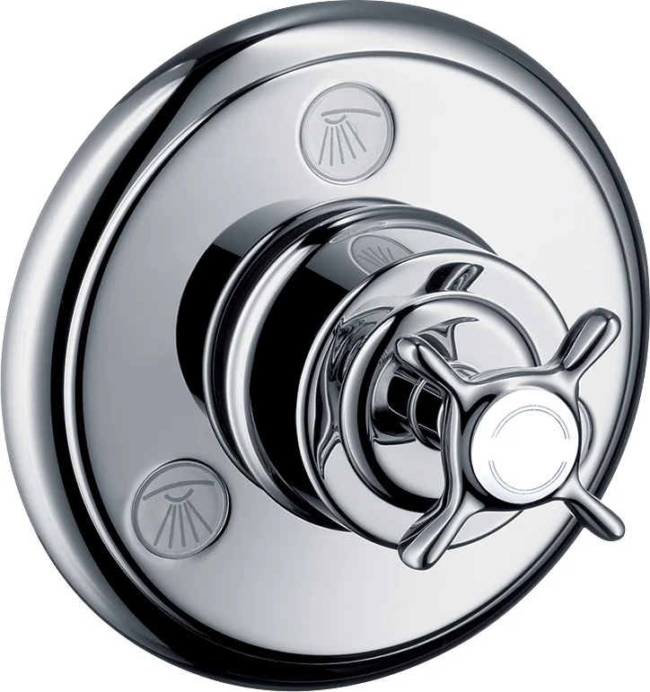 Hansgrohe AXOR Montreux Vierwege-Umstellventil Trio/Quattro Unterputz mit Kreuzgriff, Chrom