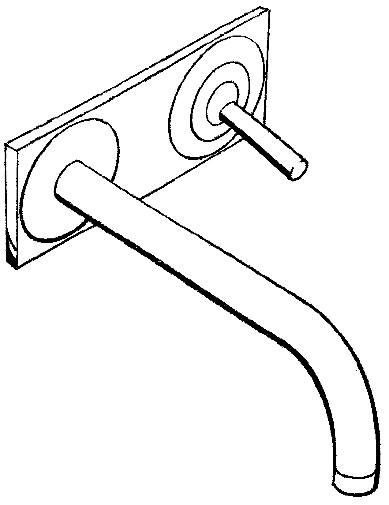 Waschtischmischer UP Axor Uno chrom mit Auslauf 220mm und Platte Waschtischmischer UP Axor Uno chrom mit Auslauf 220mm und Platte