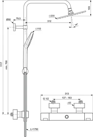 Ideal Standard Duschsystem „CerathermC100“