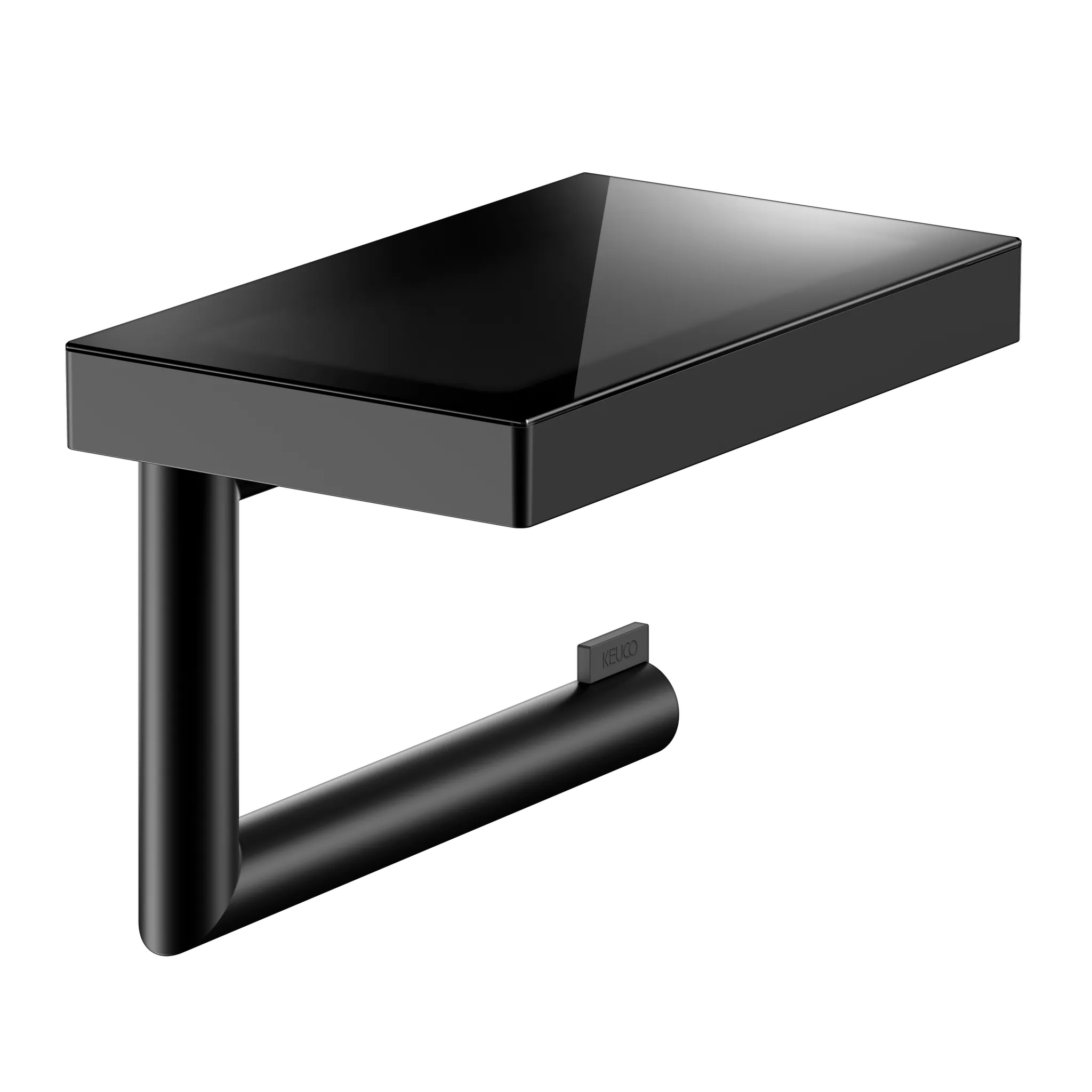 KEUCO REVA Toilettenpapierhalter mit Ablage schwarz matt KEUCO REVA Toilettenpapierhalter mit Ablage schwarz matt