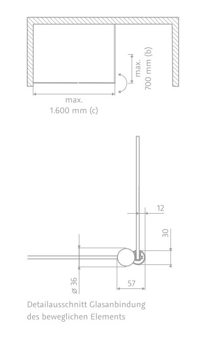 HSK Walk-In-Duschkabine Frontelement mit beweglichem Seitenteil „Easy 2“ Glas Klar hell, Profile Pergamon, B: 1200 mm H: 2000 mm HSK Walk-In-Duschkabine Frontelement mit beweglichem Seitenteil „Easy 2“ Glas Klar hell, Profile Pergamon, B: 1200 mm H: 2000 mm
