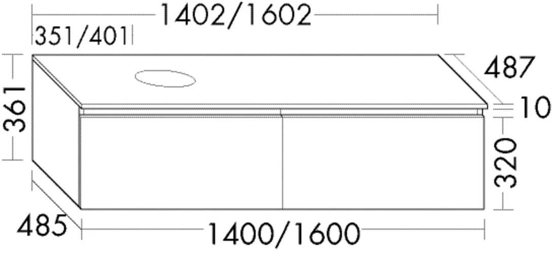 burgbad Waschtischunterschrank „Lin20“ 1442 × 401 × 527 mm in Weiß Matt mit Laserkante burgbad Waschtischunterschrank „Lin20“ 1442 × 401 × 527 mm in Weiß Matt mit Laserkante