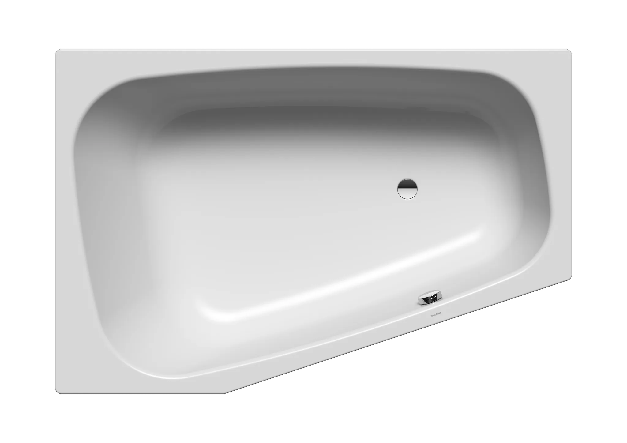 Kaldewei Badewanne „Plaza Duo“ trapez fünfeck 180 × 120 cm, ohne Grifflochbohrungen, rechts in manhattan