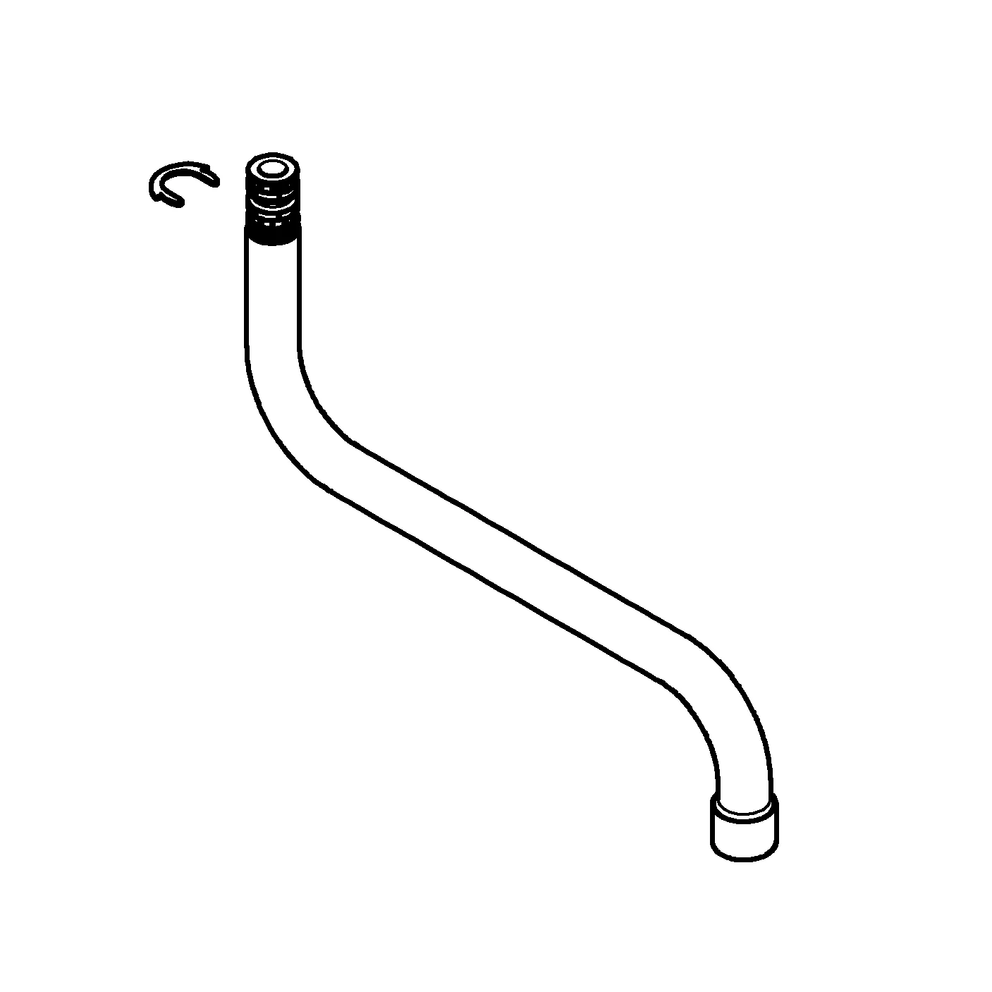 S-Auslauf 13369, Bogenauslauf, für Eurosmart Einhand-Spültischbatterie Wandmontage, Länge: 240 mm, chrom S-Auslauf 13369, Bogenauslauf, für Eurosmart Einhand-Spültischbatterie Wandmontage, Länge: 240 mm, chrom