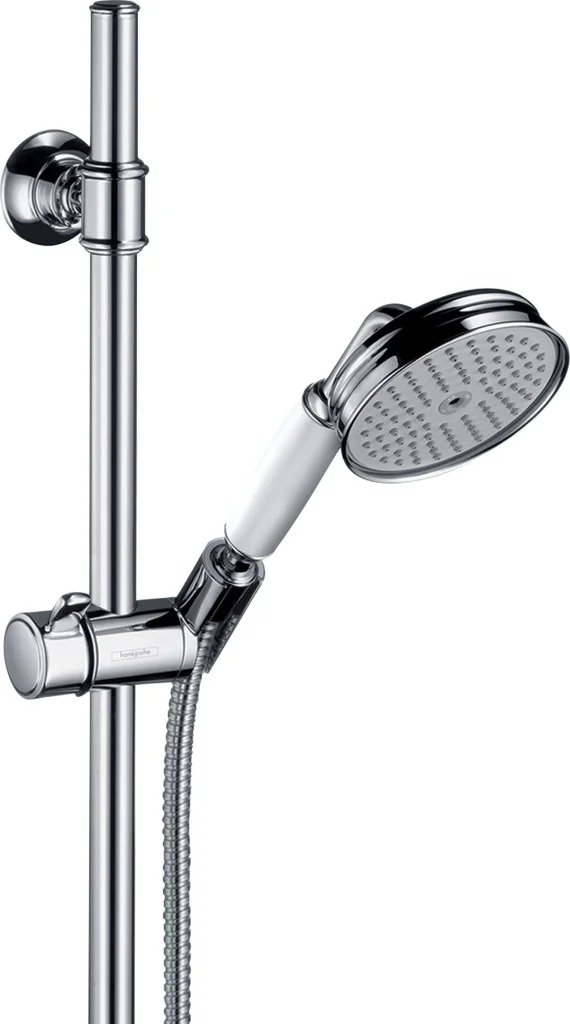 Hansgrohe AXOR Montreux Brausenset chrom, 0,90 m, Brausekopf 100 mm, RainAir Strahl, QuickClean, max. Durchfluss 16 l/min bei 3 bar