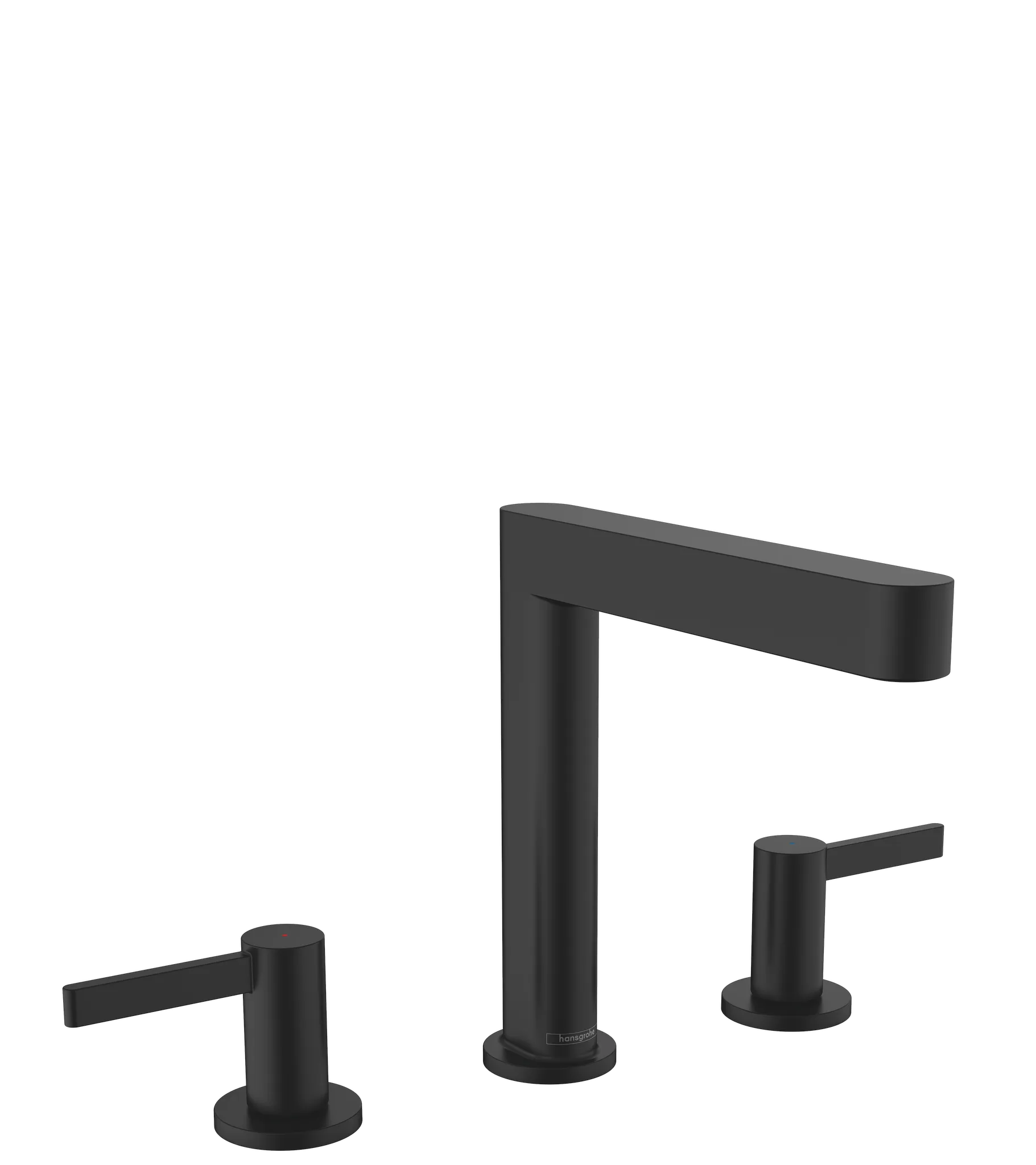 Hansgrohe Finoris 3-Loch Waschtischarmatur 160 mit Push-Open Ablaufgarnitur, Mattschwarz Hansgrohe Finoris 3-Loch Waschtischarmatur 160 mit Push-Open Ablaufgarnitur, Mattschwarz