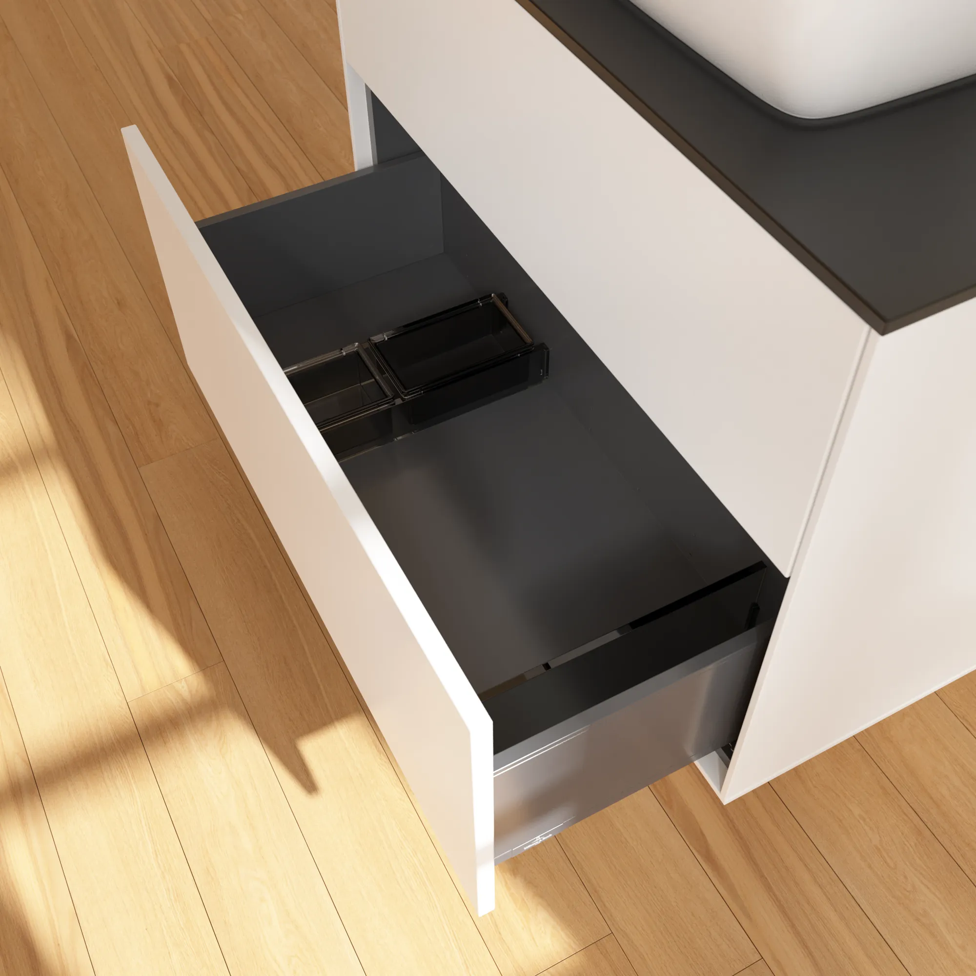 Villeroy & Boch Waschbeckenunterschrank Finion F75, 800x603x501 mm, White Matt Lacquer, mit SoftClosing und Push-to-open Funktion