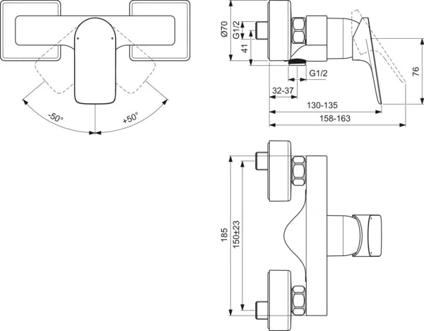 Ideal Standard Brausearmatur Aufputz Ceralife C Chrom Ideal Standard Brausearmatur Aufputz Ceralife C Chrom