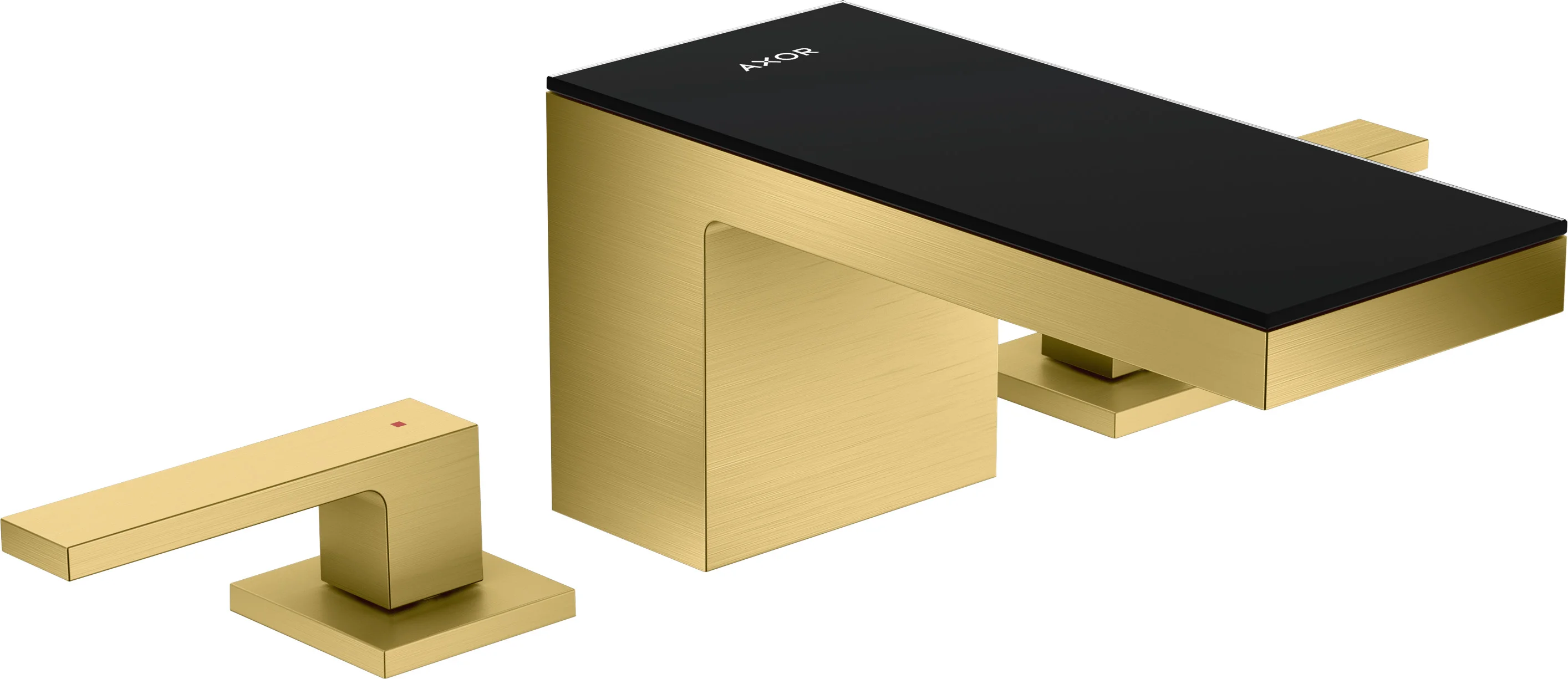 Hansgrohe AXOR MyEdition 3-Loch Waschtischarmatur Brushed Gold Optic, Ausladung 151 mm, Auslaufhöhe 70 mm, Hebelgriff, PowderRain Strahlart, max. Durchflussmenge 5 l/min Hansgrohe AXOR MyEdition 3-Loch Waschtischarmatur Brushed Gold Optic, Ausladung 151 mm, Auslaufhöhe 70 mm, Hebelgriff, PowderRain Strahlart, max. Durchflussmenge 5 l/min