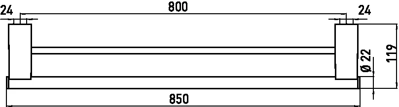 emco Handtuchhalter „system 2“, Befestigung verdeckt, 2-armig 800 mm in chrom emco Handtuchhalter „system 2“, Befestigung verdeckt, 2-armig 800 mm in chrom