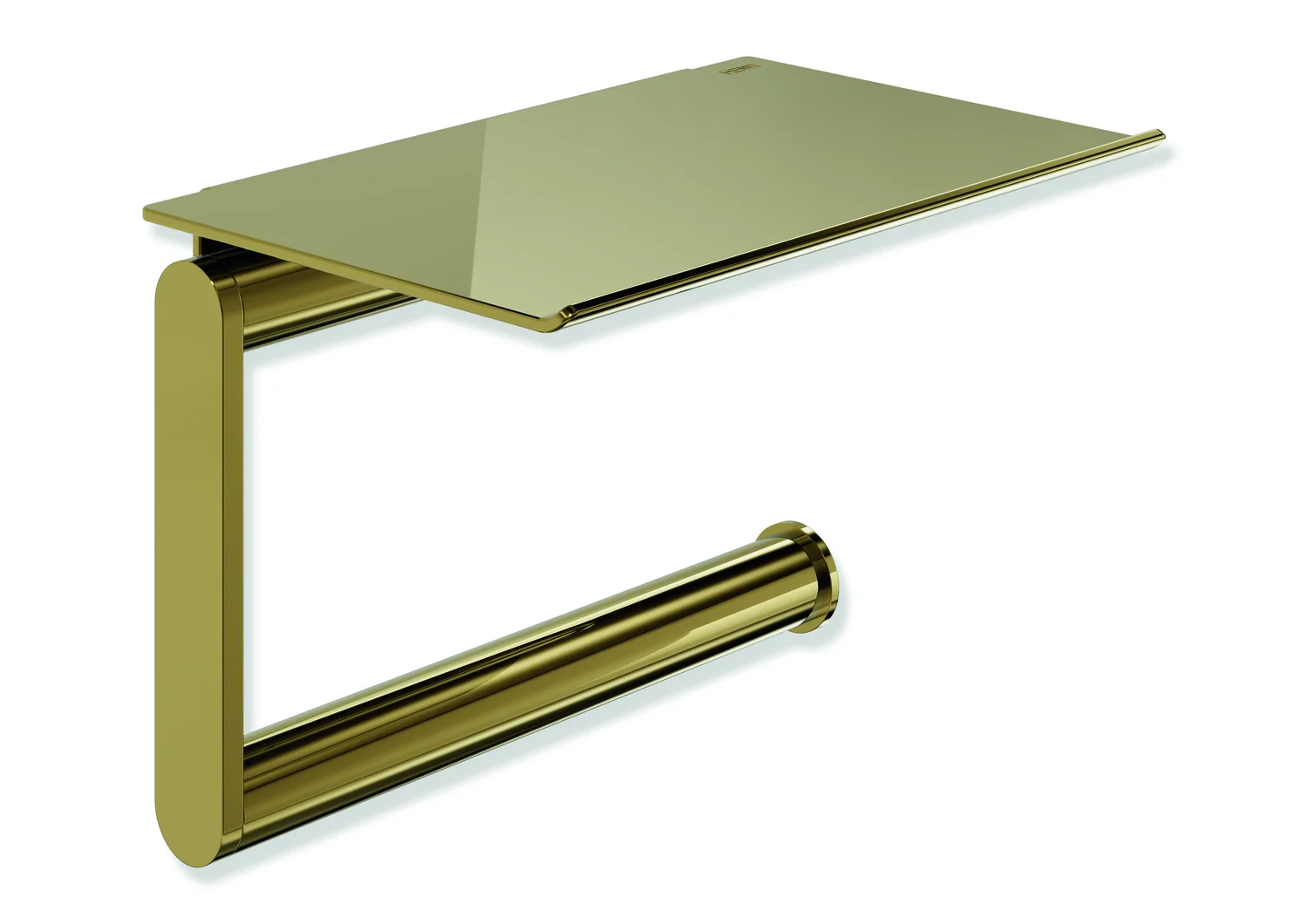 HEWI WC-Papierhalter System 900, PVD gold glänzend, 135 mm breit, 96 mm hoch