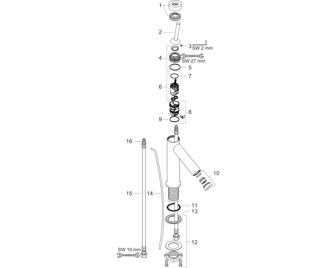 Waschtischmischer 90 Axor Starck chrom