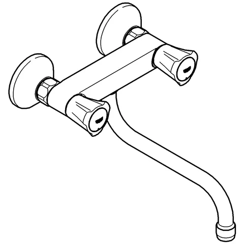 Grohe Costa Spültisch-Wandbatterie, ½, chrom Grohe Costa Spültisch-Wandbatterie, ½, chrom