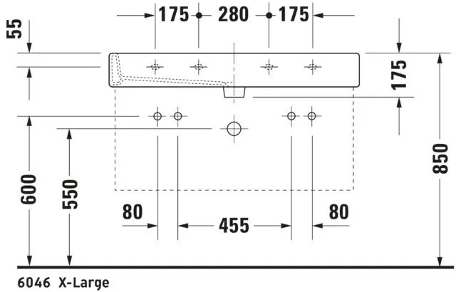 Wandwaschtisch „Vero“, mit Überlauf, Hahnlochposition mittig Wandwaschtisch „Vero“, mit Überlauf, Hahnlochposition mittig