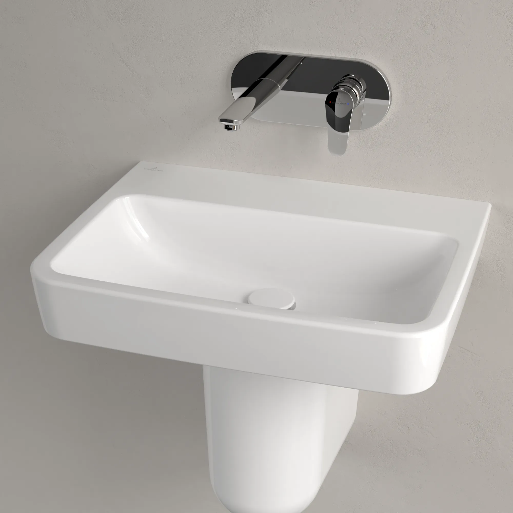 Villeroy & Boch Wandwaschtisch „O.novo“ 600 × 460 × 175 mm, für Becken mittig, ohne Hahnlochbohrung in Weiß Alpin Villeroy & Boch Wandwaschtisch „O.novo“ 600 × 460 × 175 mm, für Becken mittig, ohne Hahnlochbohrung in Weiß Alpin