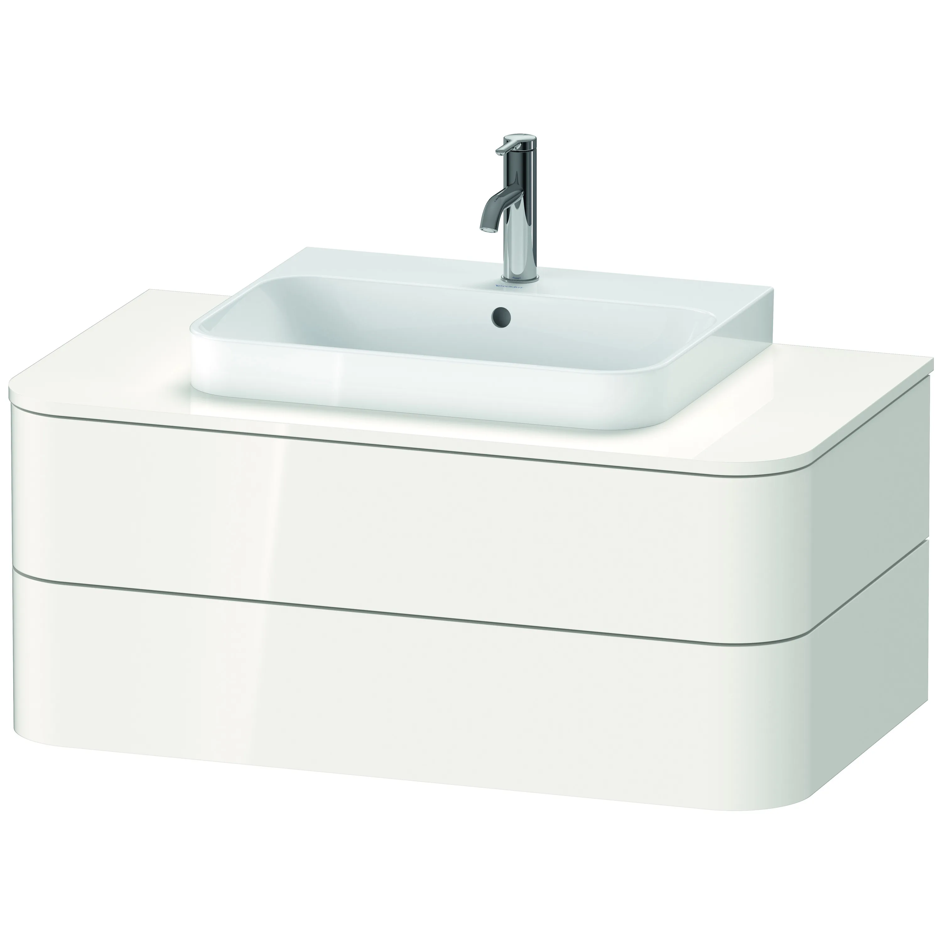 Duravit Waschtischunterschrank wandhängend „Happy D.2 Plus“ 100 × 40,8 × 55 cm Weiß Hochglanz