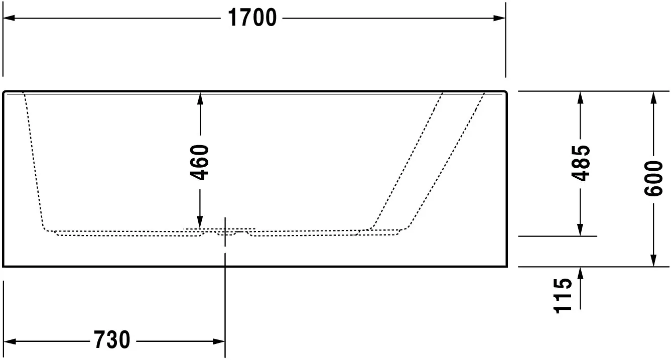 Duravit Badewanne „Paiova“ vorwand sonderform 170 × 130 cm, rechts