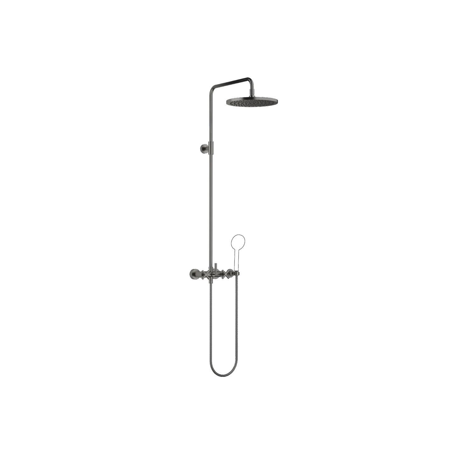 Dornbracht TARA Shower Pipe ohne Handbrause 300 mm - Dark Platinum gebürstet