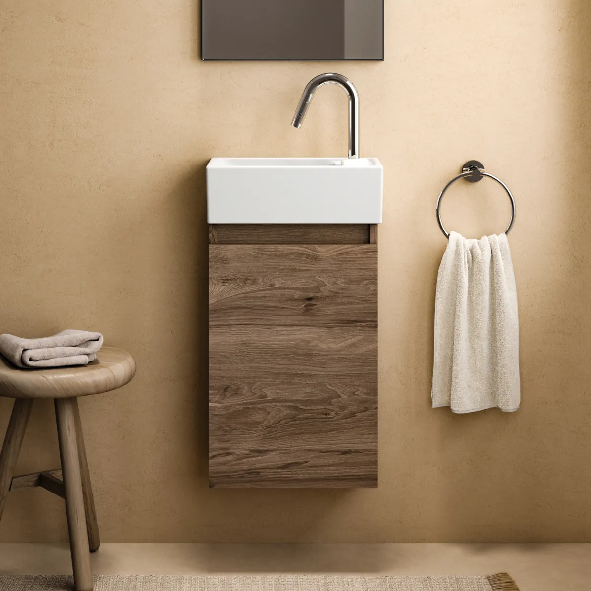 Ideal Standard Waschtischunterschrank „Eurovit+“ 35,4 × 55 × 20,2 cm Nussbaum geflammt Ideal Standard Waschtischunterschrank „Eurovit+“ 35,4 × 55 × 20,2 cm Nussbaum geflammt