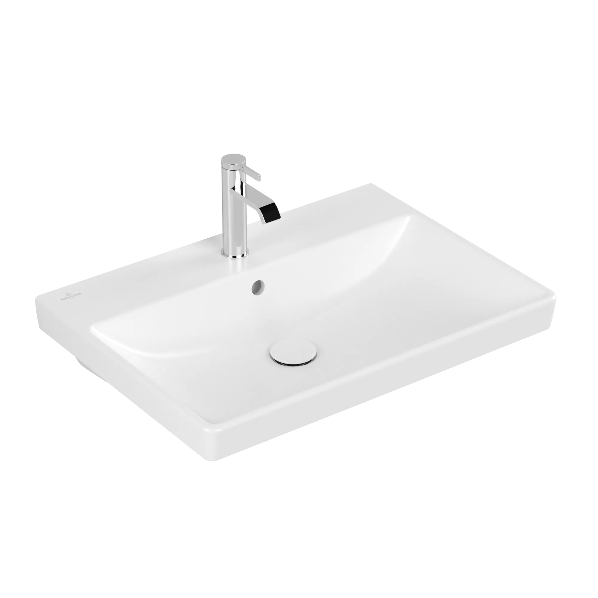Villeroy & Boch Avento Waschbecken 650x470mm Rechteck 1HL. m. Überlauf Stone White CeramicPlus