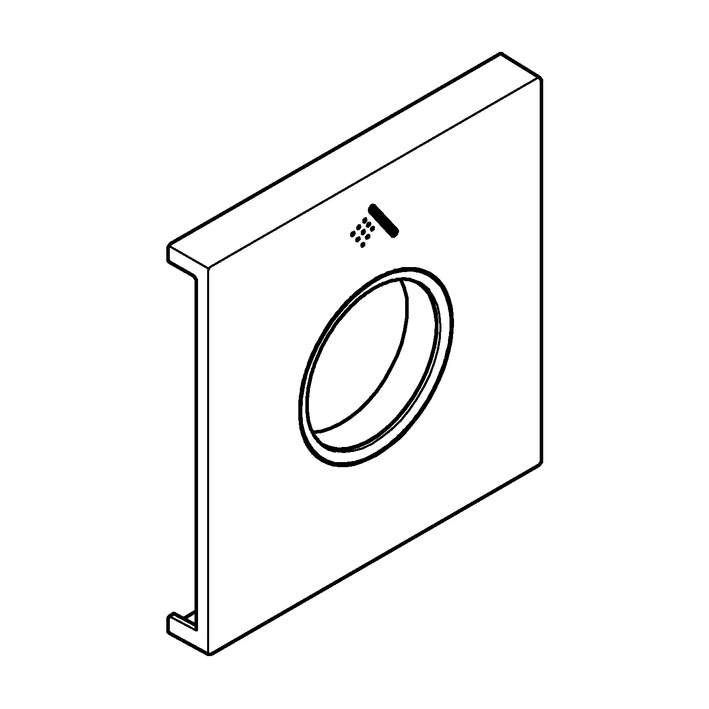 Metallplatte Grohtherm Aqua Tiles 106891, Symbol Handbrause, für Grohtherm Aqua Tiles Unterputz-Thermostate, chrom