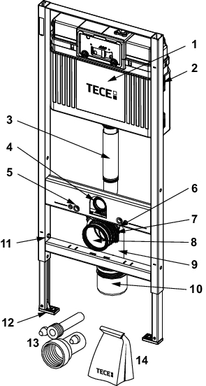 TeceBase Vorwandelement inkl. Betätigungsplatte weiß TeceBase Vorwandelement inkl. Betätigungsplatte weiß