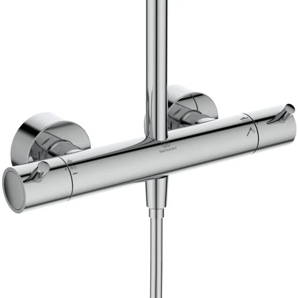 Ideal Standard Ceratherm T125 Duschsystem mit Badethermostat Pin-Griffe Chrom Ideal Standard Ceratherm T125 Duschsystem mit Badethermostat Pin-Griffe Chrom