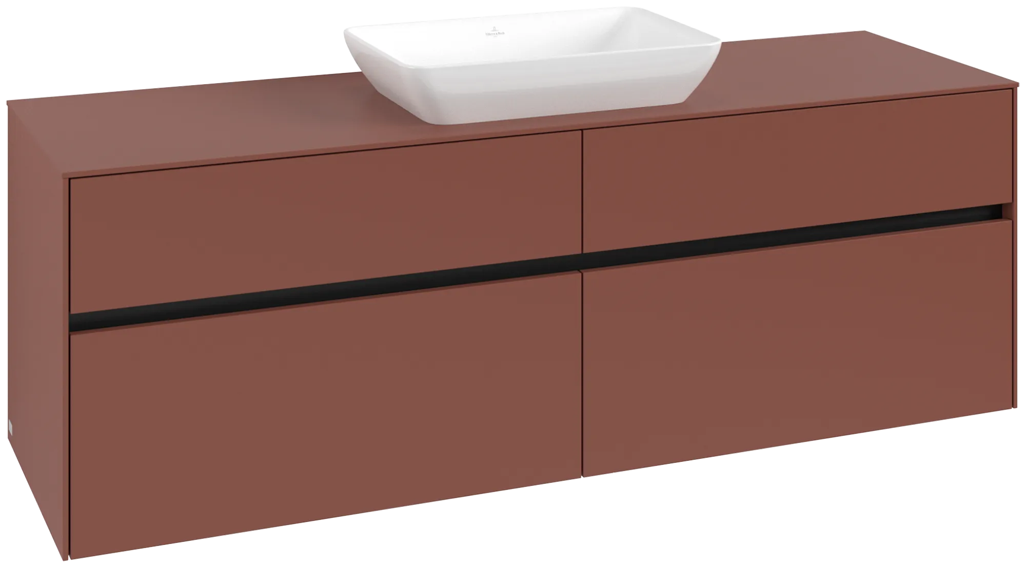 Villeroy & Boch Collaro Waschbeckenunterschrank C12000, 1600x548x500mm, Wine Red