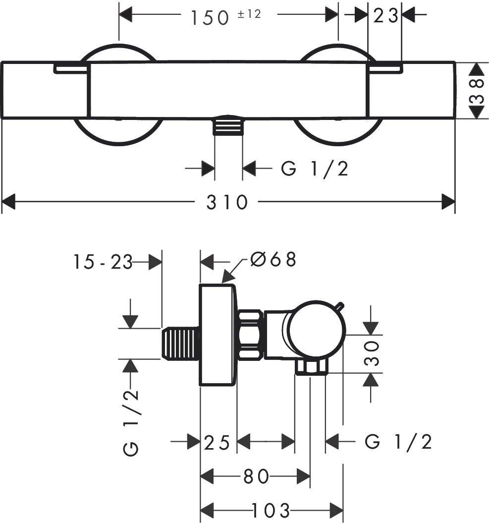 Ecostat Fine Brausethermostat Aufputz Chrom