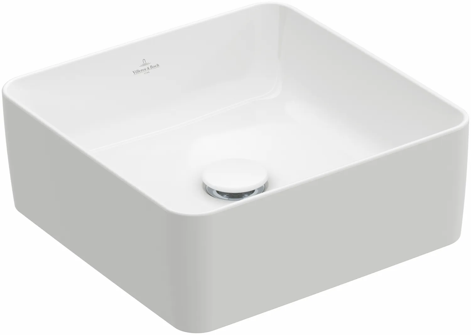 Villeroy & Boch Aufsatzwaschtisch quadrat aus TitanCeram „Collaro“ 145 mm, ohne Hahnlochbohrung in Weiß Alpin Villeroy & Boch Aufsatzwaschtisch quadrat aus TitanCeram „Collaro“ 145 mm, ohne Hahnlochbohrung in Weiß Alpin