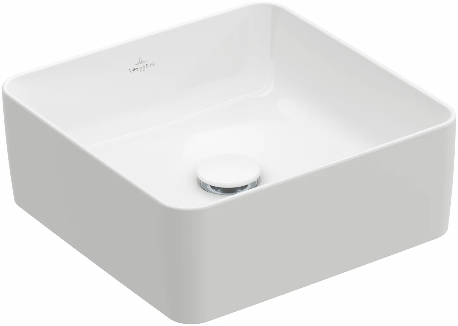 Villeroy & Boch Aufsatzwaschbecken Collaro, quadratisch, 380x145 mm, Stone White CeramicPlus