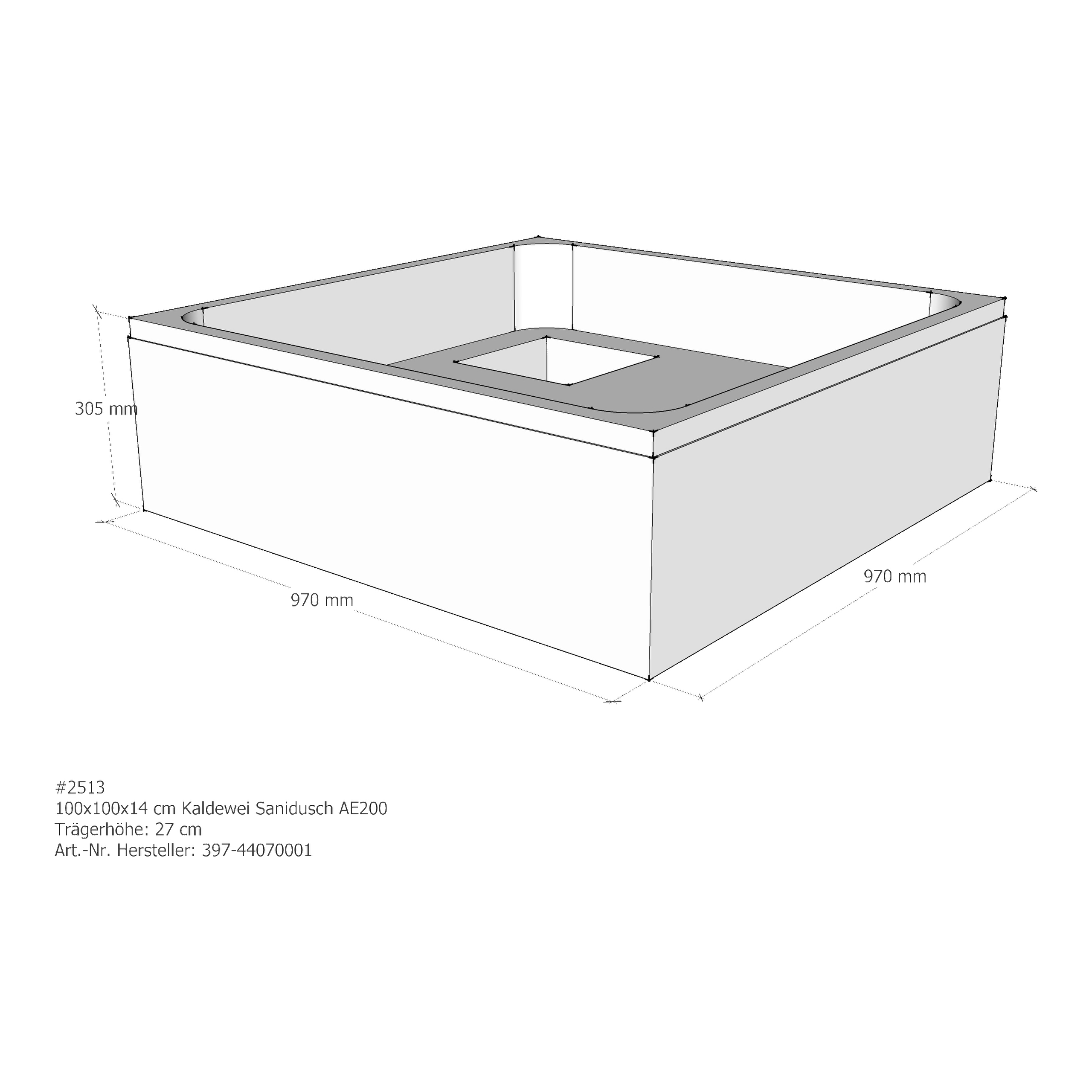 Duschwannenträger für Kaldewei Sanidusch 100 × 100 × 14 cm Duschwannenträger für Kaldewei Sanidusch 100 × 100 × 14 cm